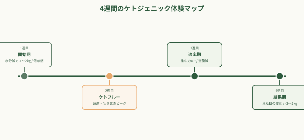 ケトジェニック4週間の時系列タイムライン