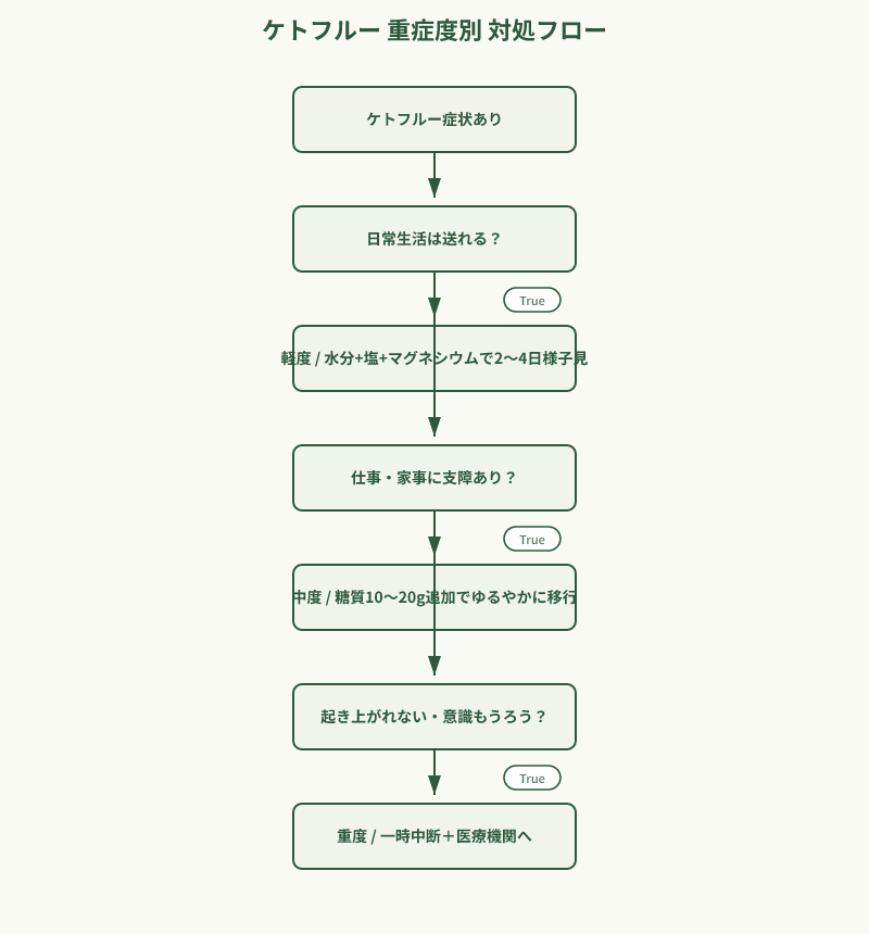 ケトフルー重症度判定フローチャート