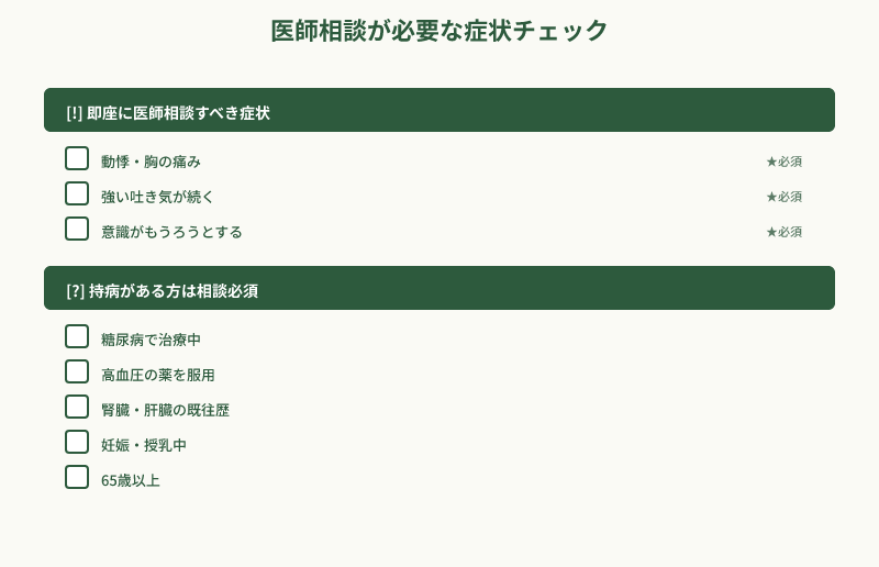 ケトジェニックで医師相談が必要な症状チェックリスト